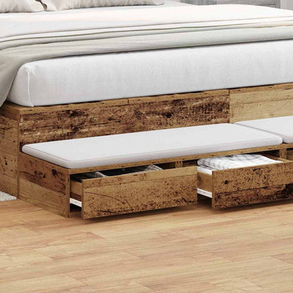 vidaXL Bettschubladen Altholz 200 x 36,5 x 16,5 cm Holzwerkstoff