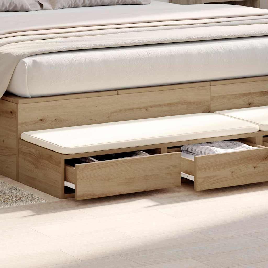 vidaXL Bettschubladen Artisan-Eiche 200 x 36,5 x 16,5 cm Holzwerkstoff
