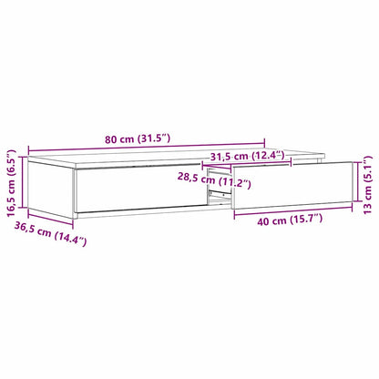 vidaXL Bettschubladen Geräucherte Eiche 80 x 36,5 x 16,5 cm