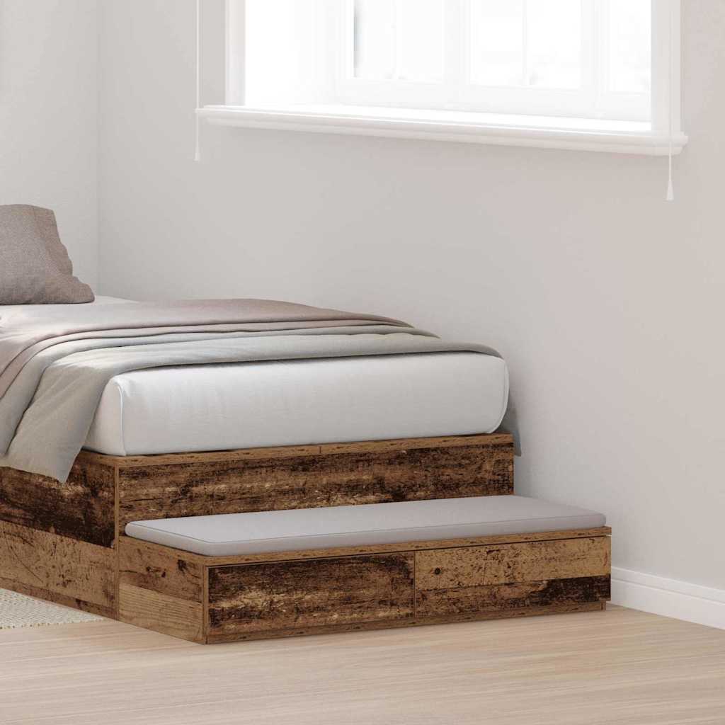 vidaXL Bettschubladen Altholz 80 x 36,5 x 16,5 cm Holzwerkstoff
