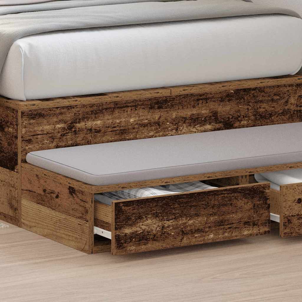 vidaXL Bettschubladen Altholz 80 x 36,5 x 16,5 cm Holzwerkstoff
