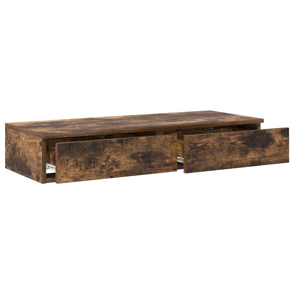 vidaXL Tiroirs de lit chêne fumé 90 x 36,5 x 16,5 cm