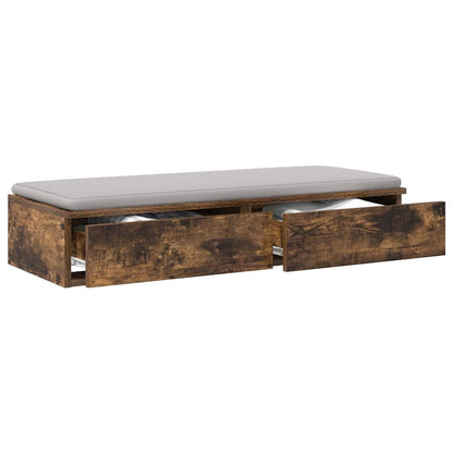 vidaXL Tiroirs de lit chêne fumé 90 x 36,5 x 16,5 cm