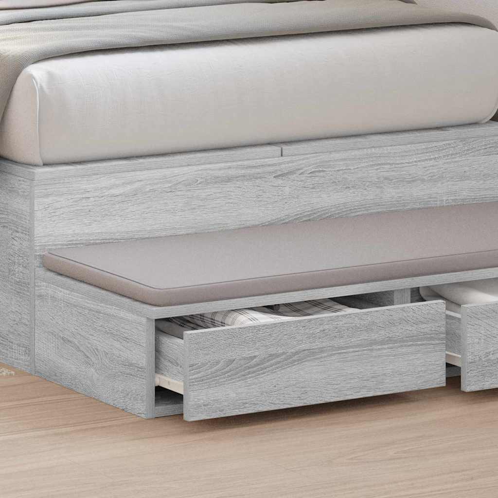 vidaXL Bettschubladen Graues Sonoma 90 x 36,5 x 16,5 cm Holzwerkstoff