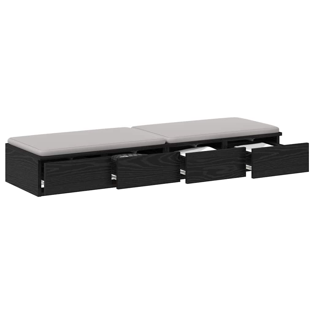 vidaXL Bettschubladen Schwarz Eichen-Optik 120 x 36,5 x 16,5 cm