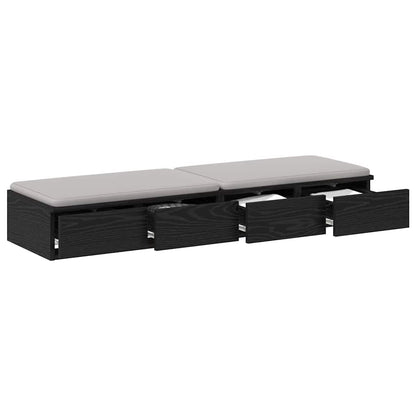 vidaXL Bettschubladen Schwarz Eichen-Optik 120 x 36,5 x 16,5 cm
