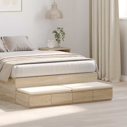 vidaXL Bettschubladen Sonoma-Eiche 120 x 36,5 x 16,5 cm Holzwerkstoff