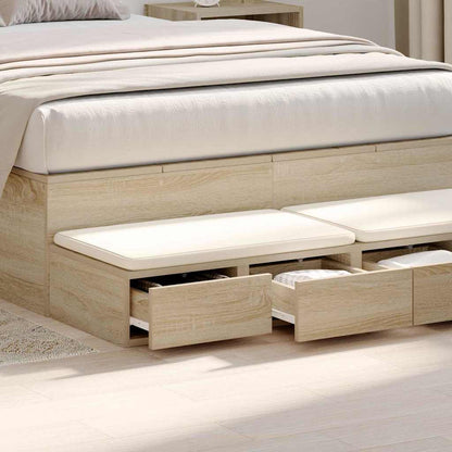 vidaXL Bettschubladen Sonoma-Eiche 120 x 36,5 x 16,5 cm Holzwerkstoff