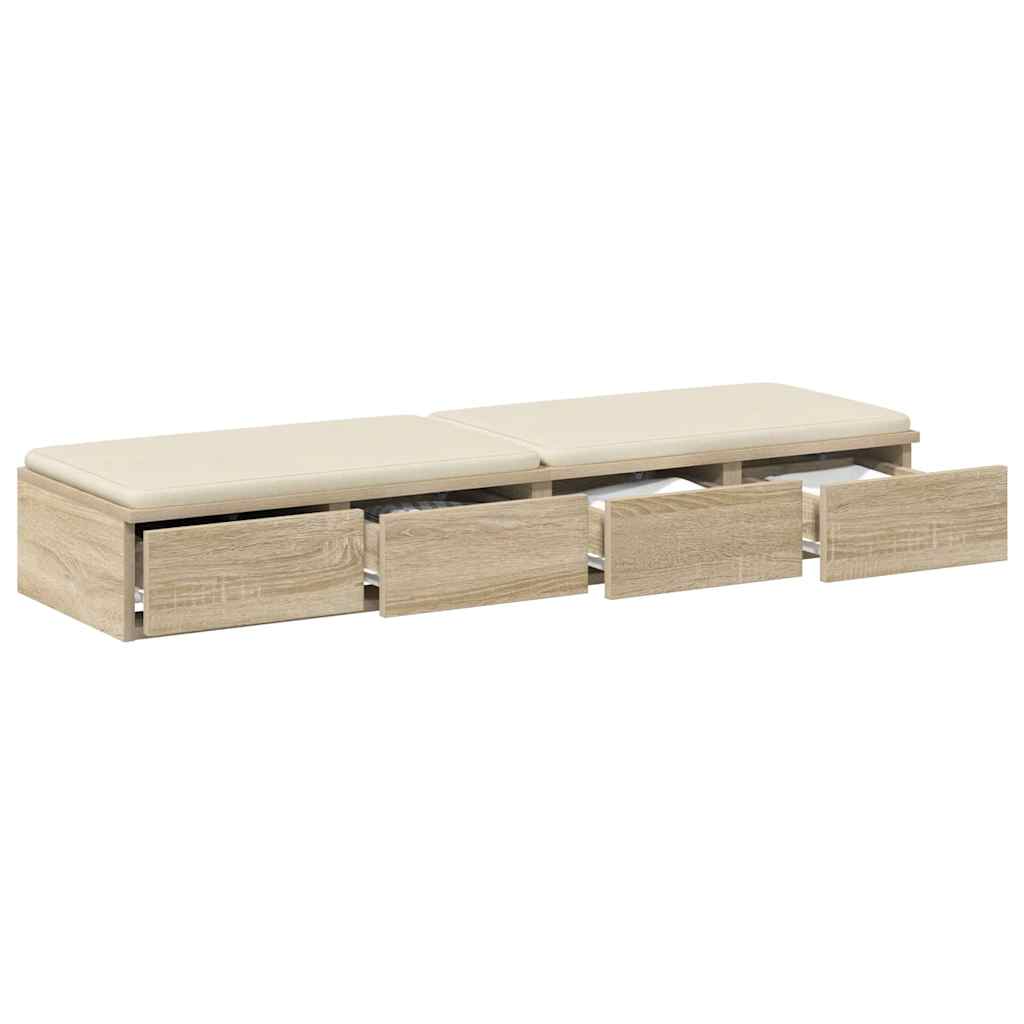 vidaXL Bettschubladen Sonoma-Eiche 120 x 36,5 x 16,5 cm Holzwerkstoff