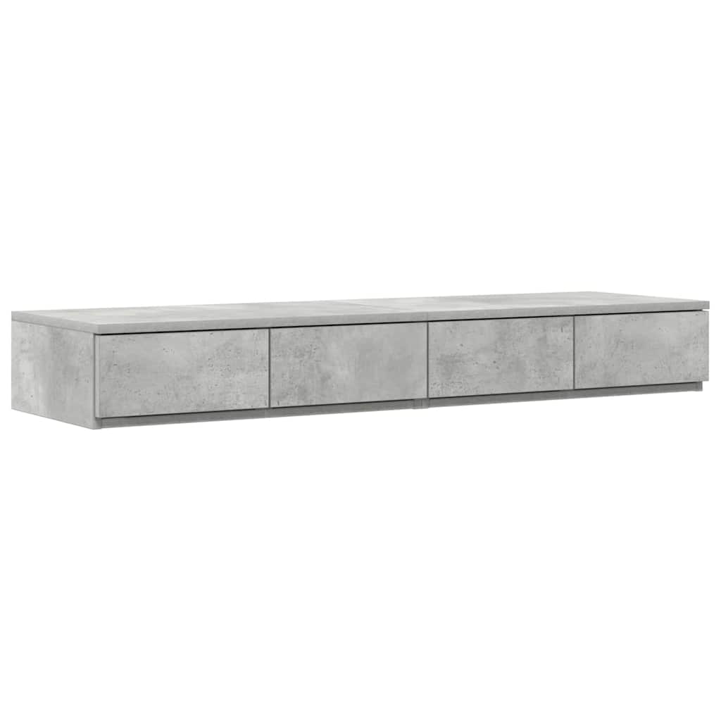 vidaXL Bettschubladen Beton Grau 120 x 36,5 x 16,5 cm Holzwerkstoff