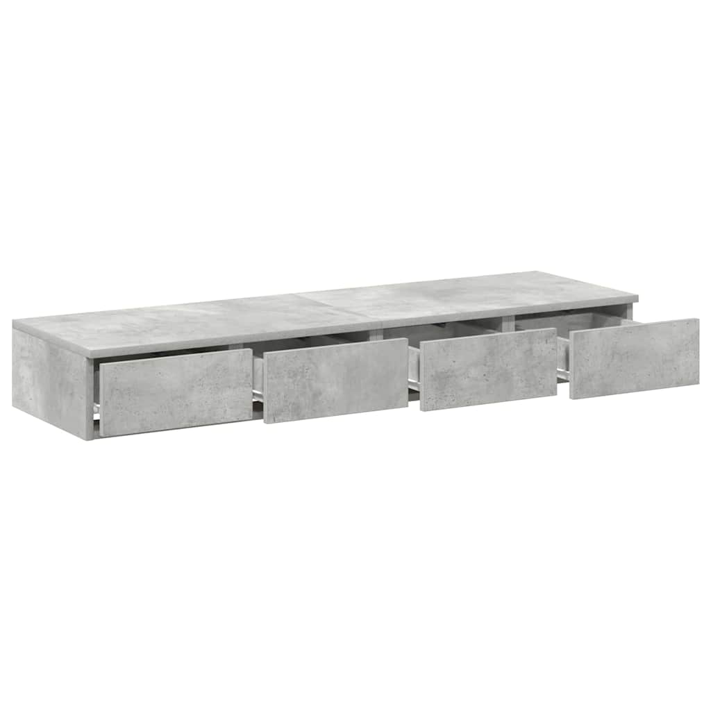 vidaXL Bettschubladen Beton Grau 120 x 36,5 x 16,5 cm Holzwerkstoff