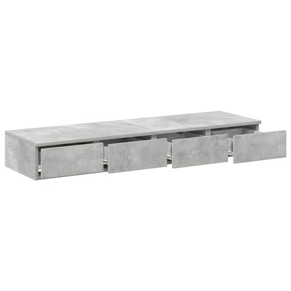 vidaXL Bettschubladen Beton Grau 120 x 36,5 x 16,5 cm Holzwerkstoff