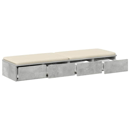 vidaXL Bettschubladen Beton Grau 120 x 36,5 x 16,5 cm Holzwerkstoff