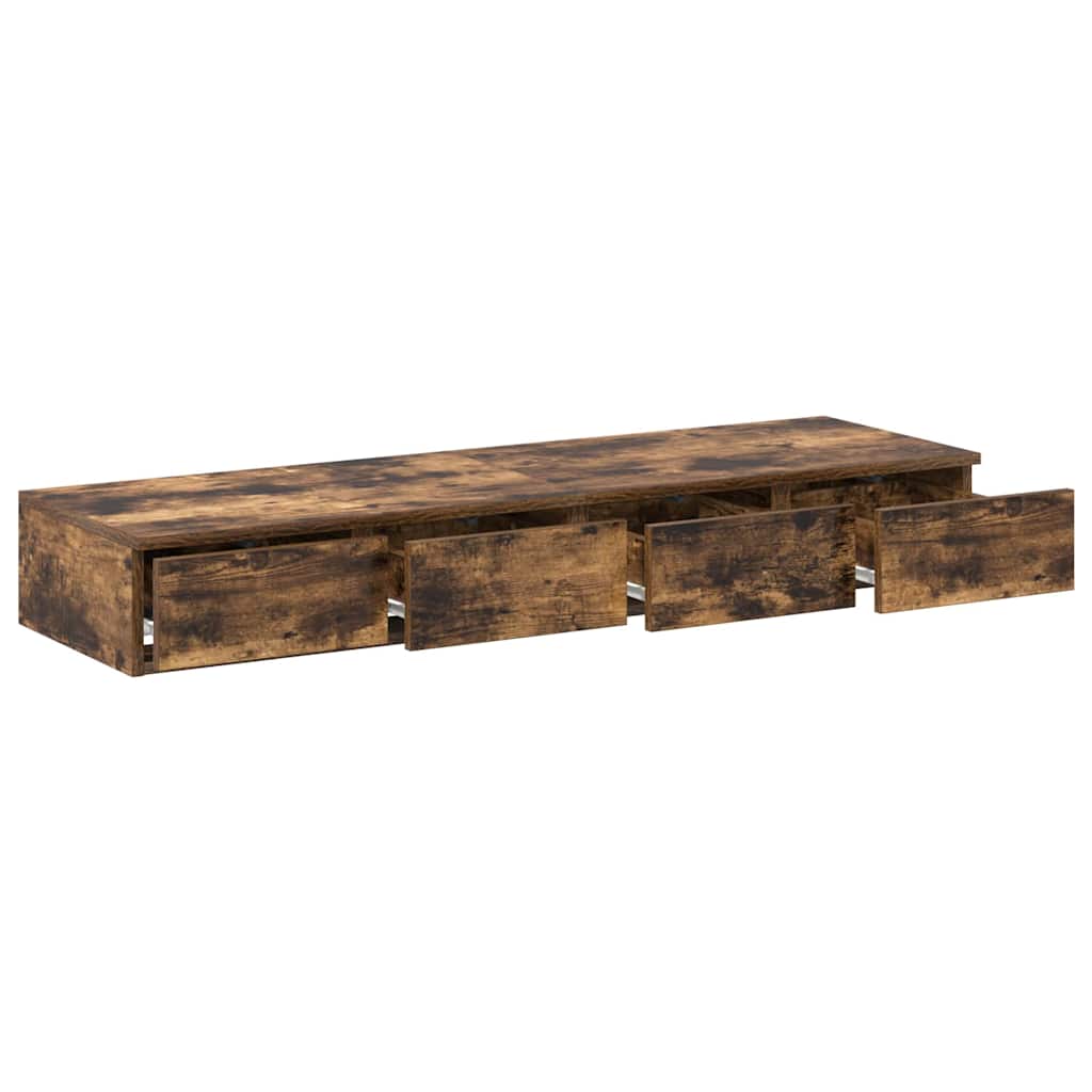 vidaXL Tiroirs de lit Chêne fumé 120 x 36,5 x 16,5 cm