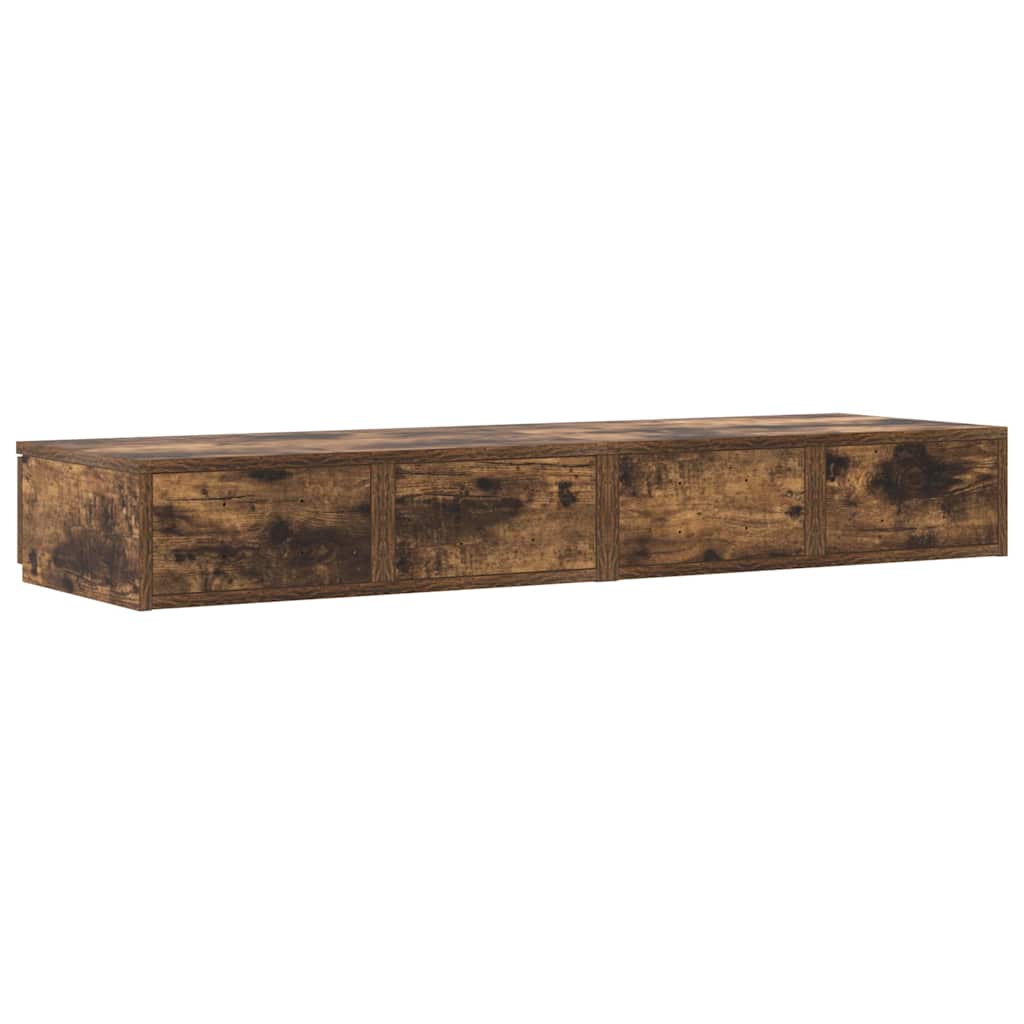 vidaXL Tiroirs de lit Chêne fumé 120 x 36,5 x 16,5 cm