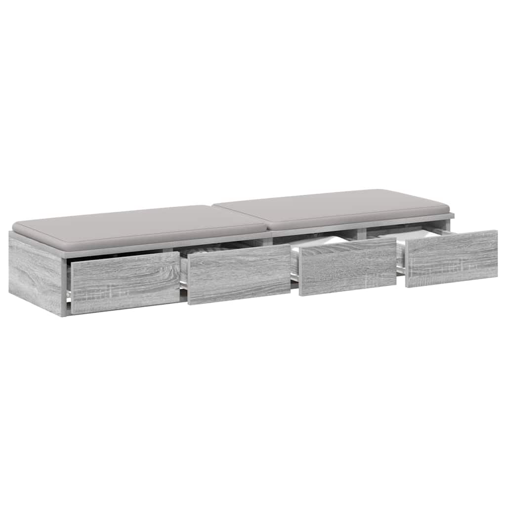 vidaXL Bettschubladen Graues Sonoma 120 x 36,5 x 16,5 cm Holzwerkstoff