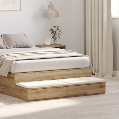 vidaXL Bettschubladen Artisan-Eiche 120 x 36,5 x 16,5 cm Holzwerkstoff