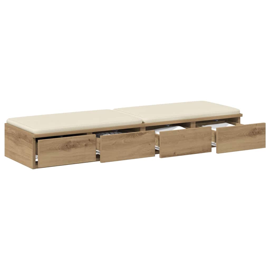 vidaXL Bettschubladen Artisan-Eiche 120 x 36,5 x 16,5 cm Holzwerkstoff