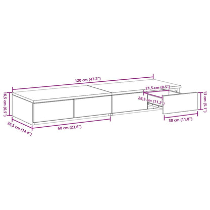 vidaXL Bettschubladen Artisan-Eiche 120 x 36,5 x 16,5 cm Holzwerkstoff