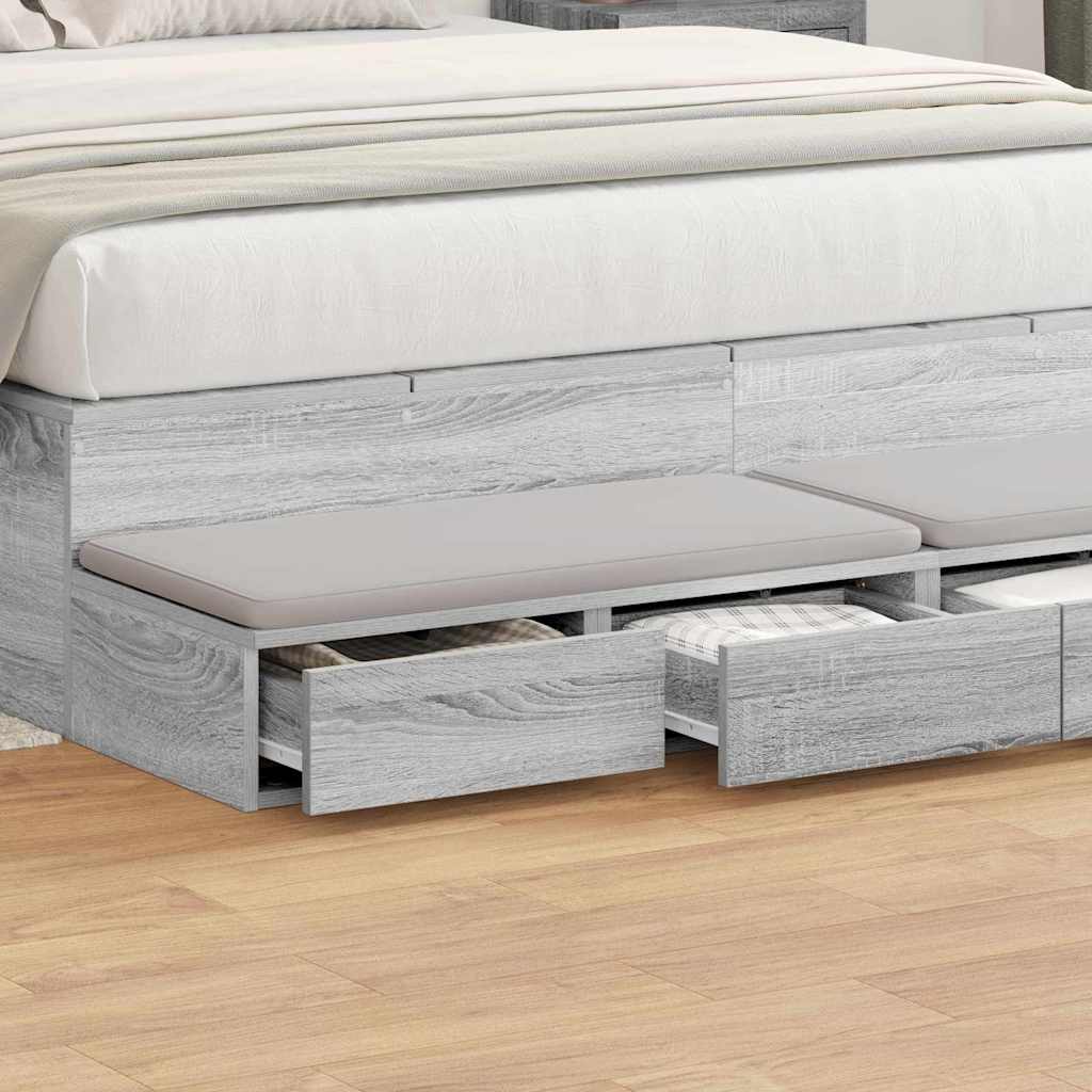 vidaXL Bettschubladen Graues Sonoma 140 x 36,5 x 16,5 cm Holzwerkstoff