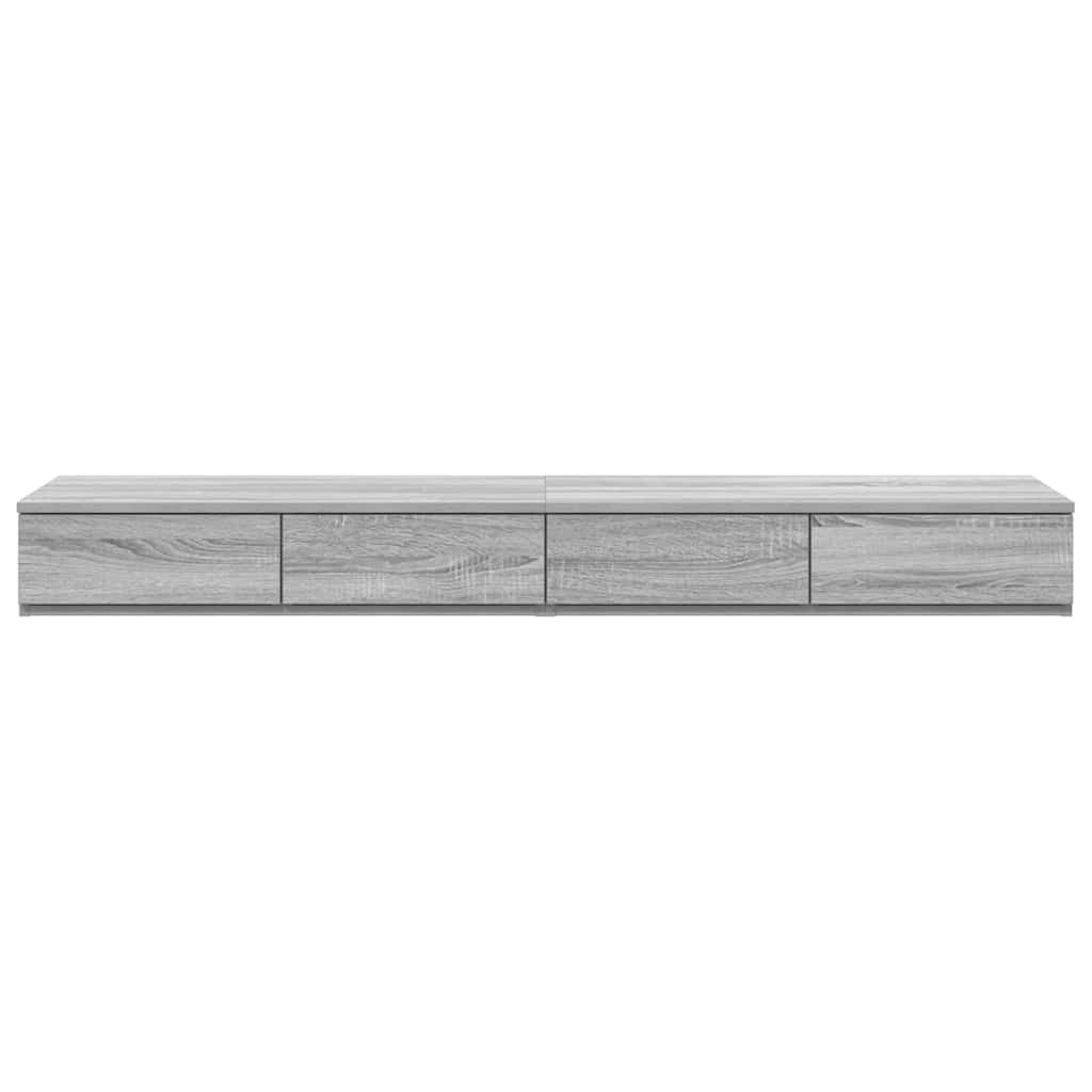 vidaXL Bettschubladen Graues Sonoma 140 x 36,5 x 16,5 cm Holzwerkstoff