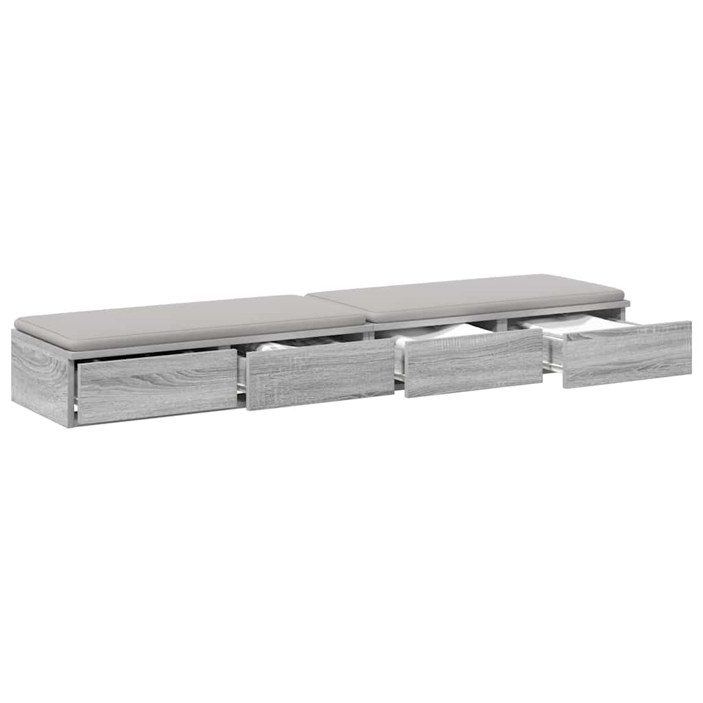 vidaXL Bettschubladen Graues Sonoma 140 x 36,5 x 16,5 cm Holzwerkstoff