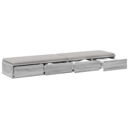 vidaXL Bettschubladen Graues Sonoma 140 x 36,5 x 16,5 cm Holzwerkstoff