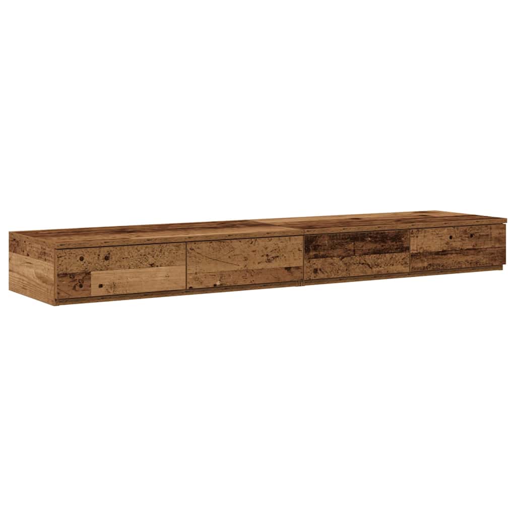 vidaXL Bettschubladen Altholz 140 x 36,5 x 16,5 cm Holzwerkstoff