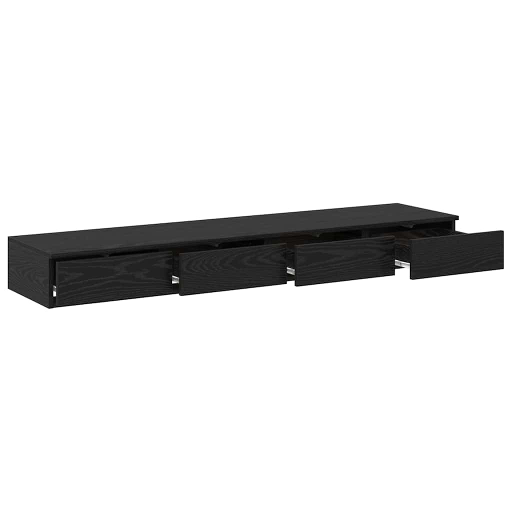 vidaXL Bettschubladen Schwarz Eichen-Optik 150 x 36,5 x 16,5 cm