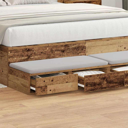 vidaXL Bettschubladen Altholz 150 x 36,5 x 16,5 cm Holzwerkstoff