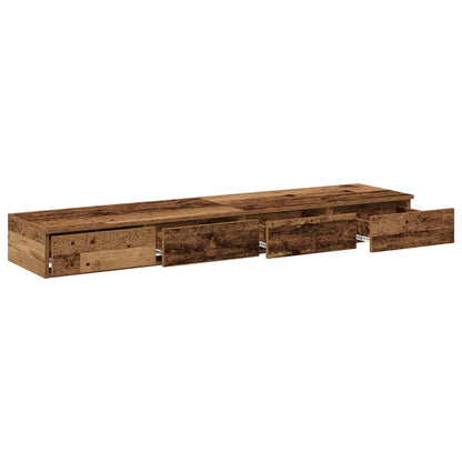 vidaXL Bettschubladen Altholz 150 x 36,5 x 16,5 cm Holzwerkstoff