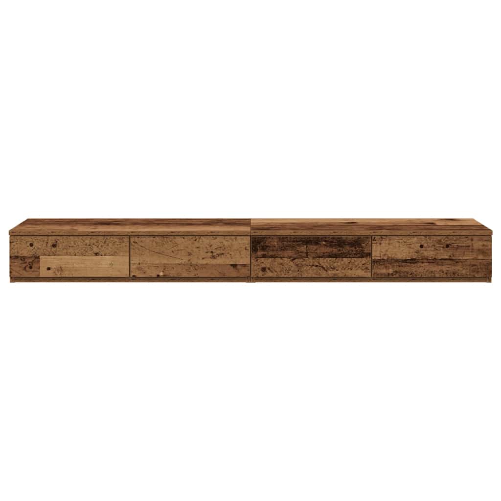 vidaXL Bettschubladen Altholz 150 x 36,5 x 16,5 cm Holzwerkstoff