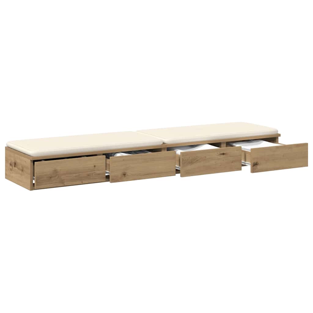 vidaXL Bettschubladen Artisan-Eiche 150 x 36,5 x 16,5 cm Holzwerkstoff