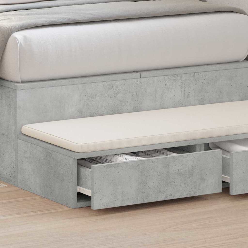 vidaXL Bettschubladen Beton Grau 75 x 36,5 x 16.5 cm Holzwerkstoff