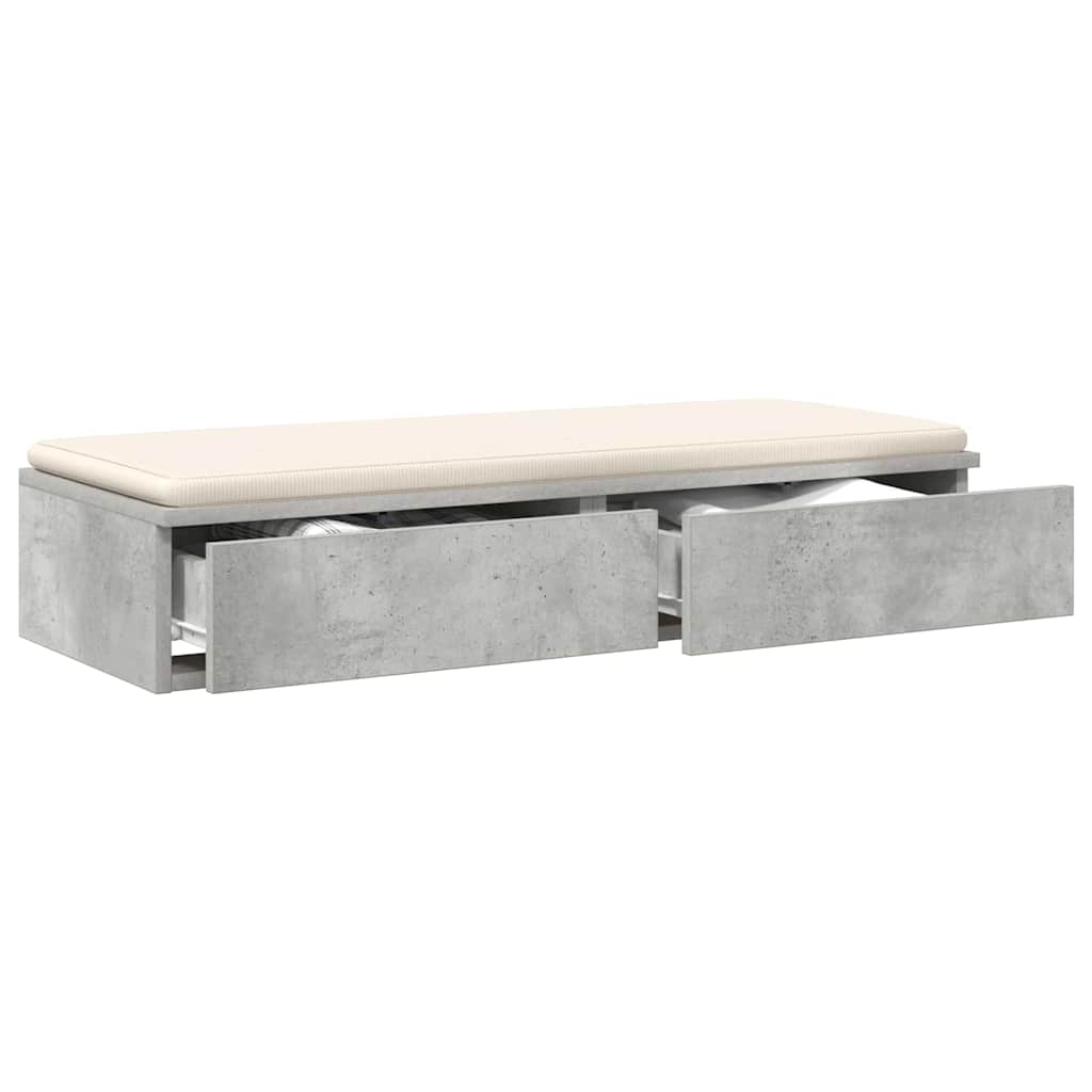 vidaXL Bettschubladen Beton Grau 75 x 36,5 x 16.5 cm Holzwerkstoff