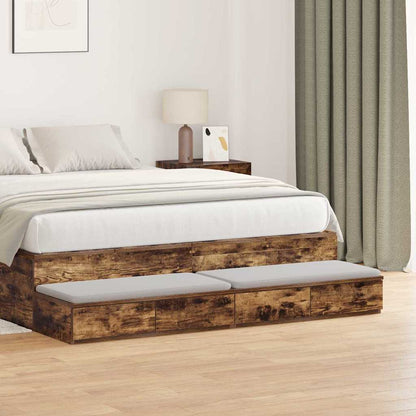 vidaXL Bettschubladen Geräucherte Eiche 160 x 36,5 x 16,5 cm