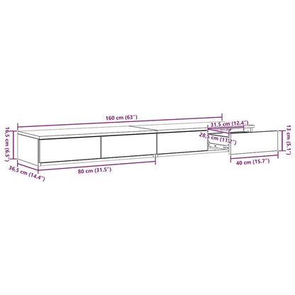 vidaXL Bettschubladen Geräucherte Eiche 160 x 36,5 x 16,5 cm