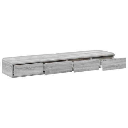 vidaXL Bettschubladen Graues Sonoma 160 x 36,5 x 16,5 cm Holzwerkstoff
