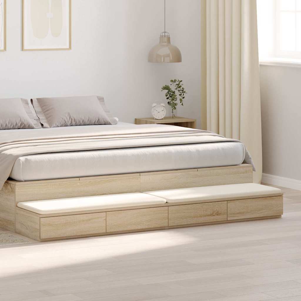 vidaXL Bettschubladen Sonoma-Eiche 180 x 36,5 x 16,5 cm Holzwerkstoff