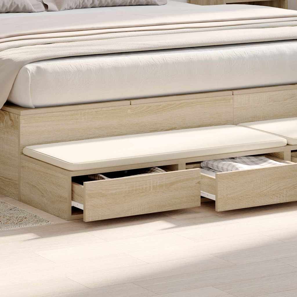 vidaXL Bettschubladen Sonoma-Eiche 180 x 36,5 x 16,5 cm Holzwerkstoff