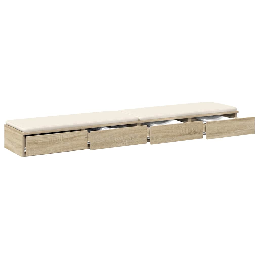 vidaXL Bettschubladen Sonoma-Eiche 180 x 36,5 x 16,5 cm Holzwerkstoff