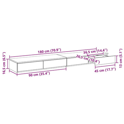 vidaXL Bettschubladen Sonoma-Eiche 180 x 36,5 x 16,5 cm Holzwerkstoff