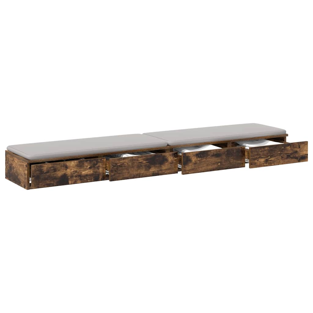 vidaXL Bettschubladen Geräucherte Eiche 180 x 36,5 x 16,5 cm