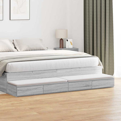 vidaXL Bettschubladen Graues Sonoma 180 x 36,5 x 16,5 cm Holzwerkstoff