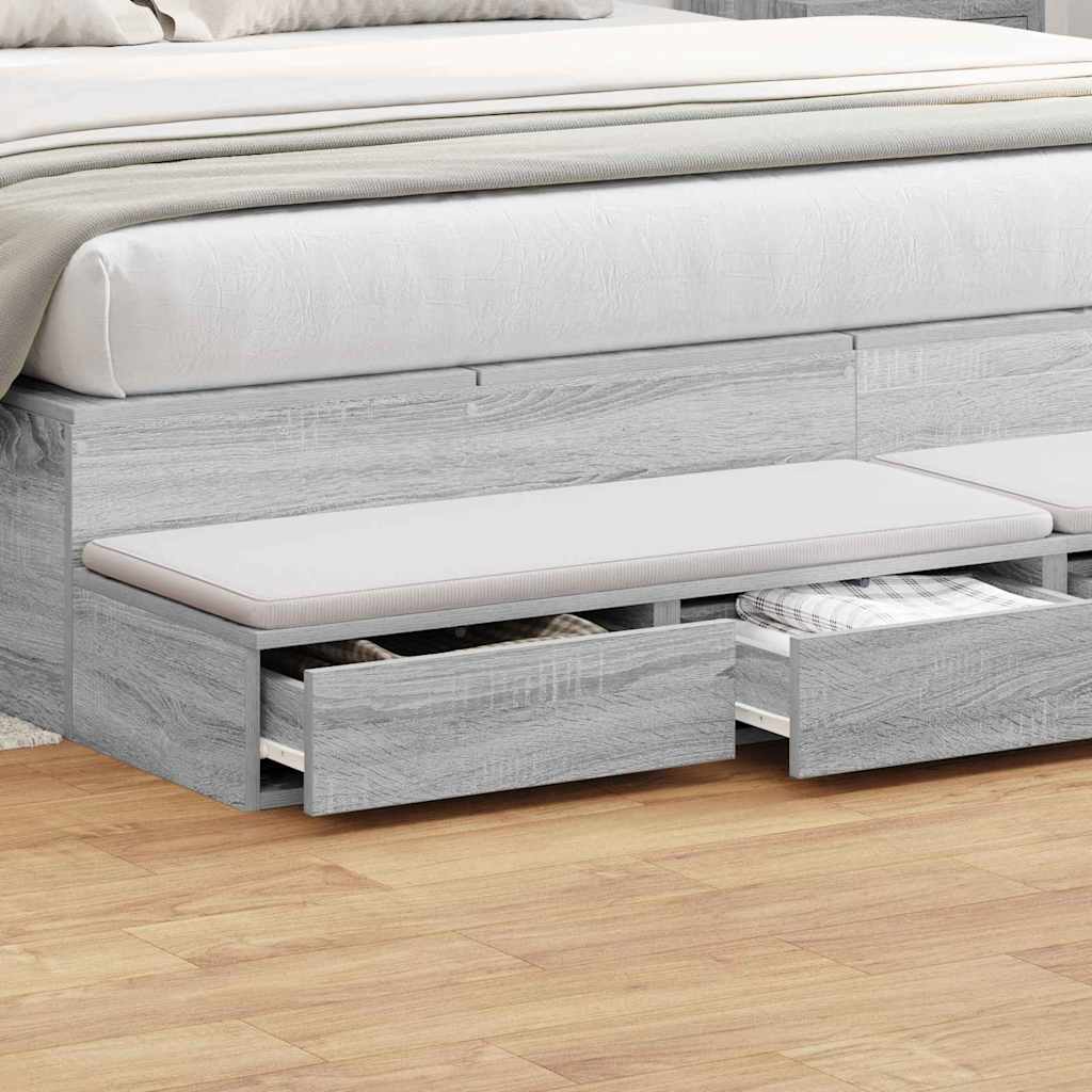 vidaXL Bettschubladen Graues Sonoma 180 x 36,5 x 16,5 cm Holzwerkstoff