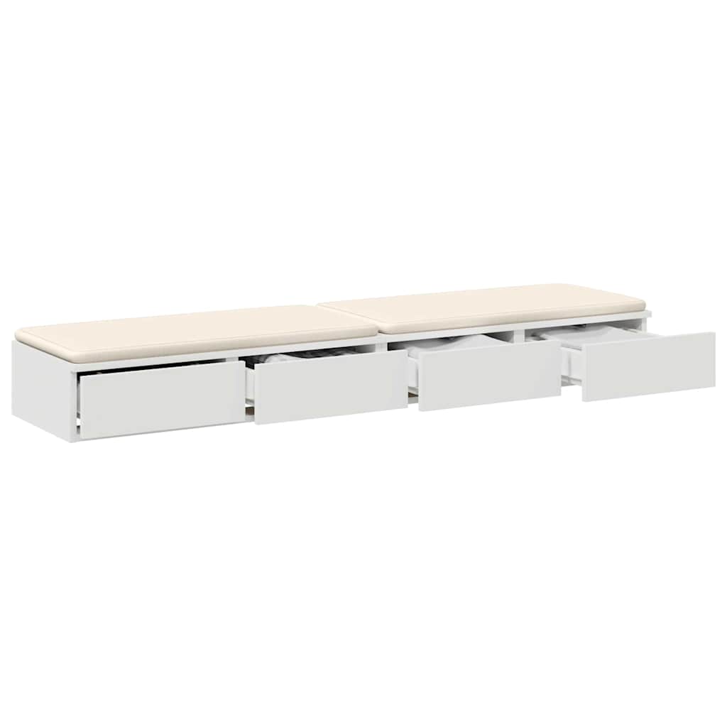 vidaXL Bettschubladen Weiß 135 x 36,5 x 16,5 cm Holzwerkstoff