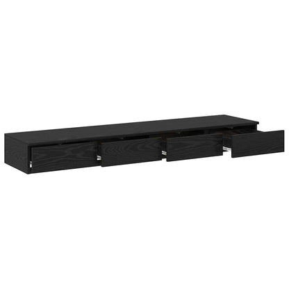vidaXL Bettschubladen Schwarz Eichen-Optik 135 x 36,5 x 16,5 cm