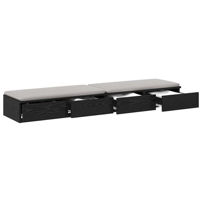 vidaXL Bettschubladen Schwarz Eichen-Optik 135 x 36,5 x 16,5 cm