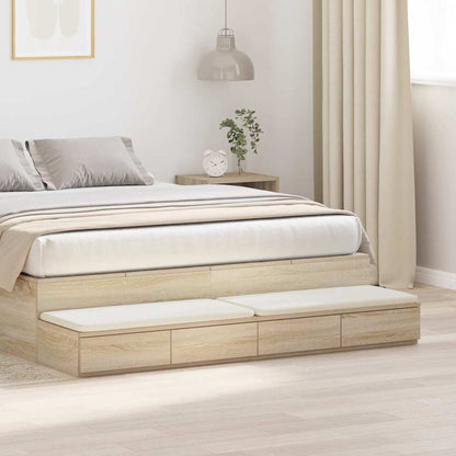 vidaXL Bettschubladen Sonoma-Eiche 135 x 36,5 x 16,5 cm Holzwerkstoff