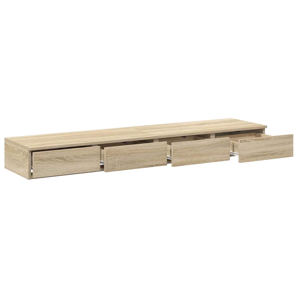 vidaXL Bettschubladen Sonoma-Eiche 135 x 36,5 x 16,5 cm Holzwerkstoff